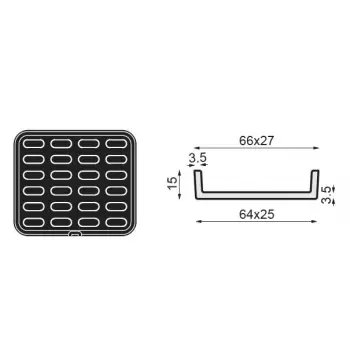 Pavoni PLATES 39 PAVONI Cookmatic Small Oval Finger Eclair Shell Plates - 66 x 26 x 15 mm - 24 Cavity Other Machines