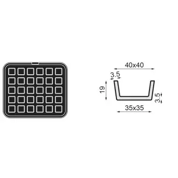 Pavoni PLATES 3 PAVONI Cookmatic Mini Square Tart Shell Plates - 40 x 40 x 19 mm - 30 Cavity Other Machines