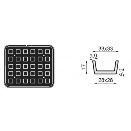 Pavoni PLATES 10 PAVONI Cookmatic Mini Square Tart Shell Plates - 33 x 33 mm - 30 Cavity Other Machines