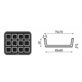 PAVONI Cookmatic Small Straight Edges sQUARE Tart Shell Plates 70 x 70 x 20 mm - 12 Cavity