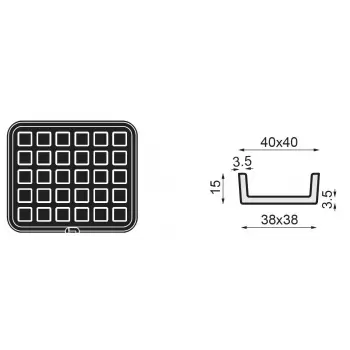 PAVONI Cookmatic Small Square Straight Edges Tart Shell Plates 40 x 40 x 20 mm - 30 Cavity