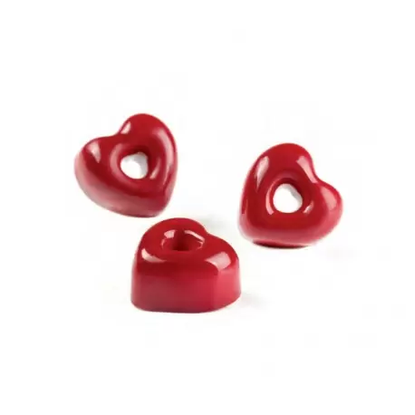 Pavoni PC55 Pavoni Polycarbonate Chocolate Mold - ICONIC HEART Ring Mold - 21 Cavities - 29X30x16 mm - 10gr - 275mm x 135mm V...