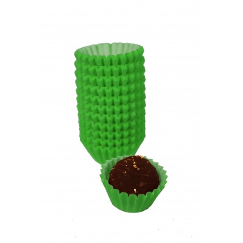 Pastry Chef's Boutique PCB2618 Glassine Chocolate Candy Cups No.4 - 1''x3/4'' - Green - 1000pcs Chocolate and Candy Wrapping