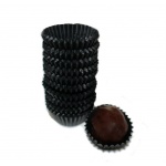 Glassine Chocolate Candy Cups No.3 - 0.9''x 0.66'' - Black - 1000pcs