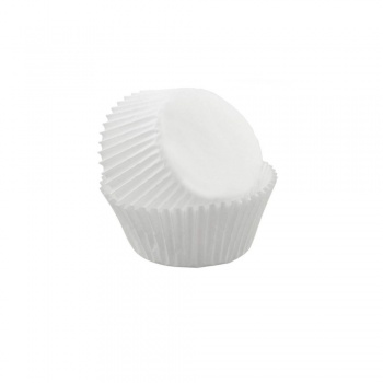 Pastry Chef's Boutique PCB26118 Paper Chocolate Candy Cups No.4 - 1''x 3/4'' - White - 1000pcs Chocolate and Candy Wrapping