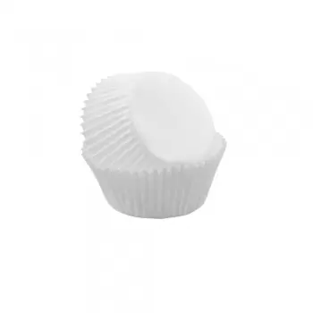 Pastry Chef's Boutique PCB26119 Paper Chocolate Candy Cups No.3 - 0.9''x 0.66'' - White - 1000 pcs Chocolate and Candy Wrapping