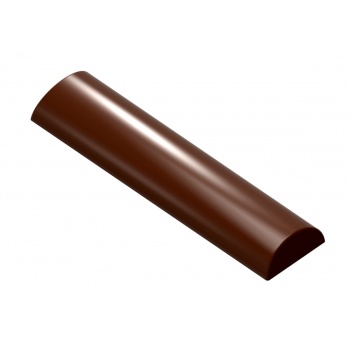 Chocolate World CW1908 Polycarbonate Rounded Smooth Snack Bar Chocolate Mold - 113 x 28 x 11 mm - 31.5gr - 1x7 Cavity - 275x1...