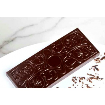 Polycarbonate Baroque Tablet Mold by Jessica Pedemont Chocolate Mold - 117.5 x 49.5 x 9 mm - 57gr - 1x4 Cavity - 275x135x24mm