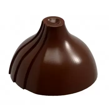 Chocolate World CW1690 Polycarbonate Dome with Stripe by Shigeo Hirai Chocolate Mold - 28 x 28 x 9 mm - 7gr - 3x6 Cavity - 27...
