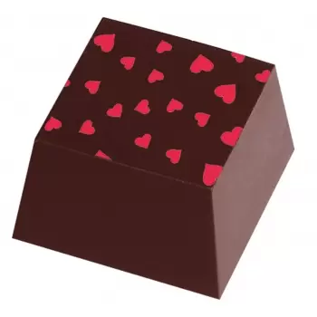 L3003 Chocolate Transfer Sheets - Pink Hearts - Pack of 20 Sheets - 135 x 275 mm Chocolate Transfer Sheets