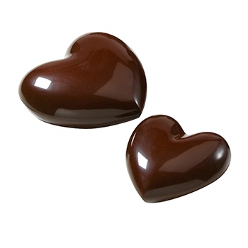 Cacao Barry MLD-090517-M00 Polycarbonate Chocolate SWEET BOX HEART Mold - 135g and 350g - 4 cavity - 8 and 10cm Valentine Molds
