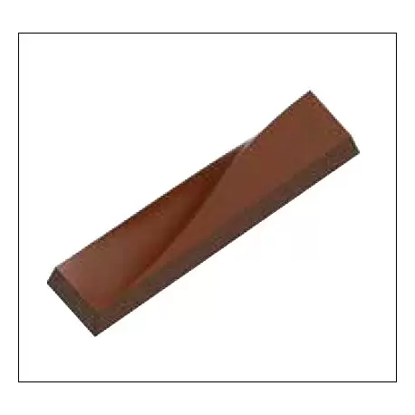 Chocolat Form CF0240 Polycarbonate Chocolate Mold Wavy Bar - 114x26.50x12 mm - 40 gr circa - 1x7 cav - 175x275x12 mm Bars & N...
