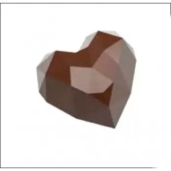 Chocolat Form CF0245 Polycarbonate Chocolate Molds - Origami Faceted Hearts 34x33x20 mm - 13.5 gr - 21 Cavity - 135x275x20 mm...