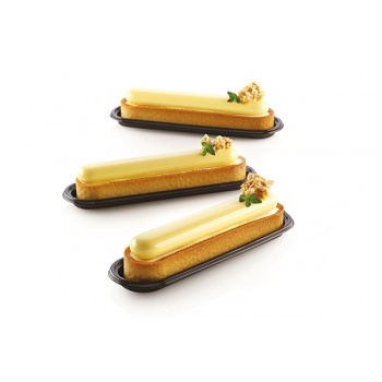 Silikomart 25.287.87.0065  Silikomart Professional Oblong Finger KIT TARTE RING set - 146 x 35 x 20 mm - 6 Pieces Kit Silikom...