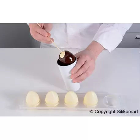 Silikomart 25.307.99.0065 Silikomart Professional Silicone Mold 3D Egg Silicone mold Set - Ø 50 x 73 mm - Vol.: 100 ml - 5 Ca...