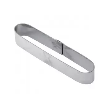 Pavoni X21 Stainless Steel Oval Finger Tart Rings Height: 3/4'' - 115 x 20 x 20 mm Finger & Individual Tart Rings