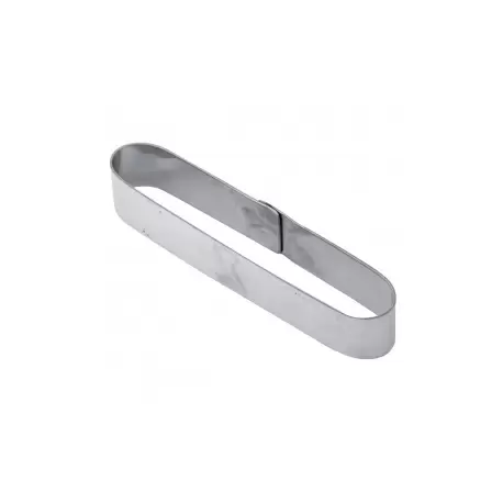 Pavoni X21 Stainless Steel Oval Finger Tart Rings Height: 3/4'' - 115 x 20 x 20 mm Finger & Individual Tart Rings