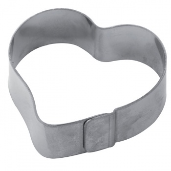 Pavoni X20 Stainless Steel Heart Individual Tart Rings Height: 3/4'' Diam: 3.54'' - 65 x 60 x 20 mm Finger & Individual Tart ...
