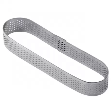 Pavoni XF15 Microperforated Stainless Steel Rectangular Oval FingerTart Rings Height: 3/4'' - 78 x 36.5 x 20 mm Finger & Indi...