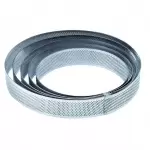 Pavoni XF2135 Microperforated Stainless Steel Deep High Round Tart Ring - Ø 21 cm - 35 mm Height Round Tart Ring