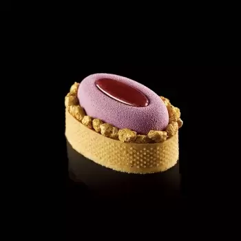 Pavoni PX3202 Pavoflex Oval Tart Tops Silicone Molds CAMEO - 81 x 41 x 19 mm - 9 Cavity - 42 ml - 300 x 175 mm Pavoflex Sing...