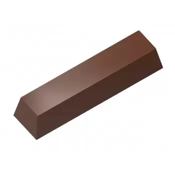 Chocolate World CW1000L09 Magnetic Polycarbonate Square Bar Chocolate Mold - 48 x 12 x 9 mm - 4x4 Cavity - 275x135x24mm Magne...