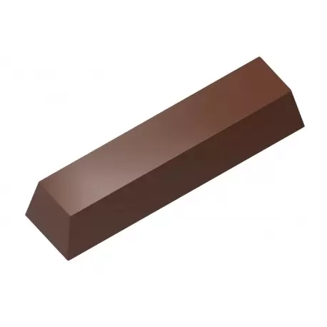 Chocolate World CW1000L09 Magnetic Polycarbonate Square Bar Chocolate Mold - 48 x 12 x 9 mm - 4x4 Cavity - 275x135x24mm Magne...