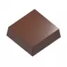 Chocolate World CW1000L19 Magnetic Polycarbonate Square Chocolate Mold - 29 x 29 x 9 mm - 9gr - 3x5 Cavity - 275x135x24mm Mag...