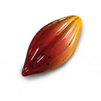 Martellato MA1018 Polycarbonate Cocoa Bean Pod Chocolate Praline Mold - 52 x 26 x14 mm - 21 Cavity - 9 gr. Modern Shaped Molds