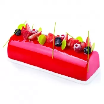 Pavoni Professional Entremet Silicone Mold - Yule Log Insert Mold - 230 x 55 x 50 mm - Vol: 540 ml