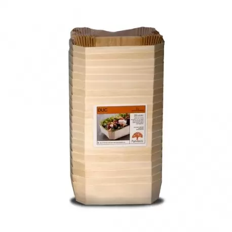 Panibois DUCB Panibois DUC Wooden Baking Mold - 6.88" x 4.38" x 2.38" (Bulk 100pcs) Wooden Cake Molds