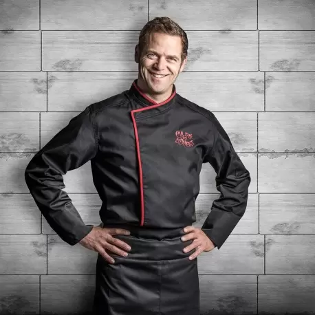 Clement Design CDM-MUB Men's MURANO Chef's Jacket - Long or Short Sleeve (Black) Chef Coats & Jackets