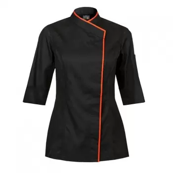 Clement Design CDW-IBW Women's INTUITION Chef's Jacket - Long or Short Sleeve (Black or White) Chef Coats & Jackets