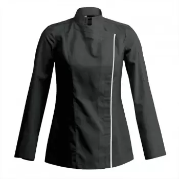 Clement Design CDW-SBW Women's SIENNE Chef's Jacket -Long or Short Sleeve (Black or White) Chef Coats & Jackets