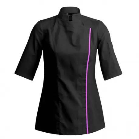 Clement Design CDW-SBW Women's SIENNE Chef's Jacket -Long or Short Sleeve (Black or White) Chef Coats & Jackets