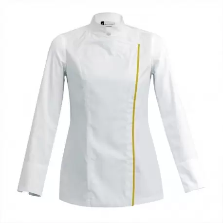 Clement Design CDW-SBW Women's SIENNE Chef's Jacket -Long or Short Sleeve (Black or White) Chef Coats & Jackets