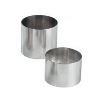 Pastry Chef's Boutique M07326 Stainless Steel Small Round Individual Pastry Ring - 8 x 3.5 cm - each Individual Cake Rings