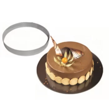 Pastry Chef's Boutique M06760 Mallard Ferriere Stainless Steel Entremet Ring 10cm x 3.5cm Entremet Rings - 1.38'' High (35mm)