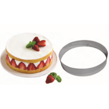 Pastry Chef's Boutique 06785 Stainless Steel Mousse Entremet Ring - 16 x 4cm Entremet Rings - 1.38'' High (35mm)