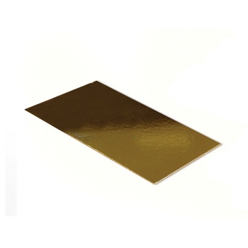 Deluxe Gold Thick Rectangular Log Cake Board - 24.5cm x 10.5cm  - 2mm Thick - 50pcs