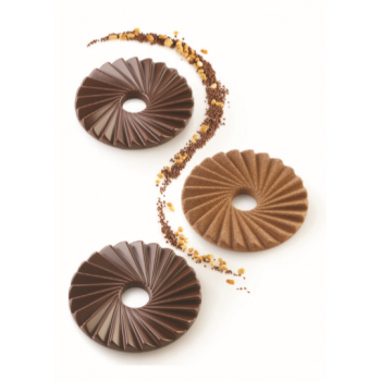 Silikomart 36.312.87.0065 Silikomart Professional PLISSÉ 23 by Jérôme de Oliveira Pleated Round Silicone Mold- 75 x 7.7mm 23m...