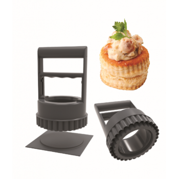 Pastry Chef's Boutique 02657 Specialty Large Pushbutton Cutter with Silicone Cutting Pad - 83mm Specialty Cookie Cutters