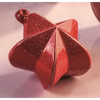 Martellato 20SF008 Christmas Decoration Thermoformed Chocolate Molds - Christmas Star Bulb - 62x69mm 26gr Thermoformed Chocol...