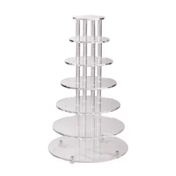 Martellato 80A1300 Infinity 7 Plexiglass Cake and Pastry Stand with 7 adjustable shelf plates Display for Pastries and Verrines