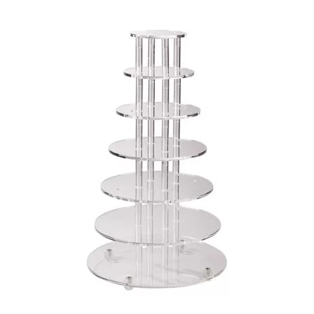 Martellato 80A1300 Infinity 7 Plexiglass Cake and Pastry Stand with 7 adjustable shelf plates Display for Pastries and Verrines