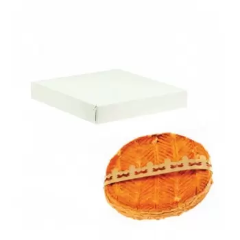 Pastry Chef's Boutique 15207 White Cardboard Pastry King Cake Cake Tarts and Galettes Boxes - 35 x 35 x 5 cm - Pack of 25 Pas...