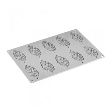 Pavoni PLUME Leave Decoration Silicone Mold - 84 x 38 x 2 mm - 2 ml - 10 imprints