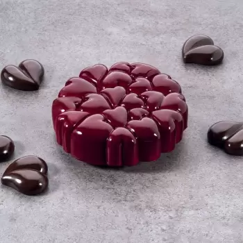 Pavoni KE068 Pavoni Professional Entremet Heart Love Silicone Mold - EROS - 179 x 178 x 48 mm - 1022 ml Pavoni Entremet Mold