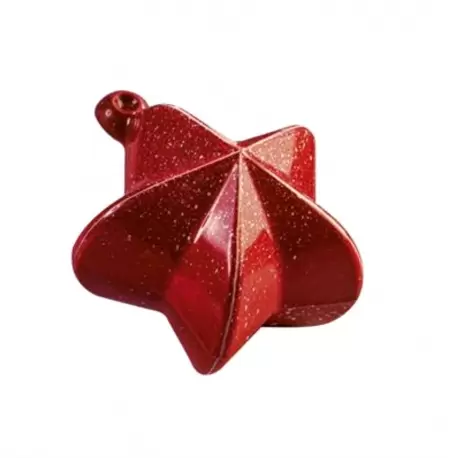 Martellato 20SF008 Christmas Decoration Thermoformed Chocolate Molds - Christmas Star Bulb - 62x69mm 26gr Thermoformed Chocol...