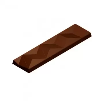 Cabrellon 17591 Polycarbonate Geometric Bar Chocolate Mold - 70x20x11.5mm - 7x1 Cavity - 275x135mm Bars & Napolitains Molds